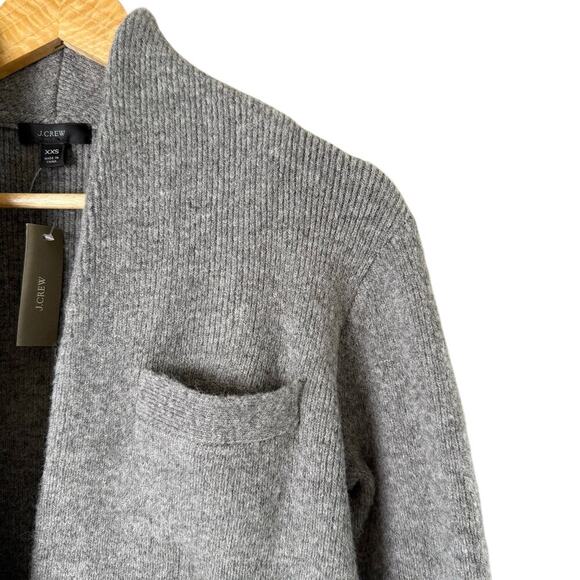 NWT J.Crew Cocoon Sweater Blazer Wool Merino Alpaca in Light Gray, Size XS - Picture 5 of 12